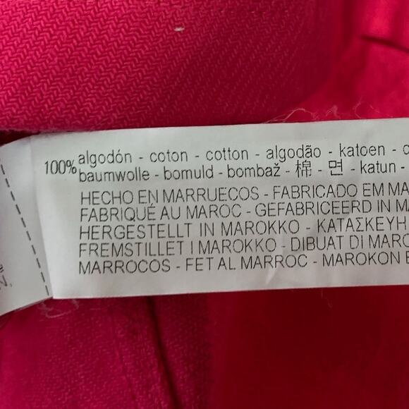 Zara L Mens Cotton Button Front Shirt Bold Magenta Short Sleeves - Picture 10 of 10